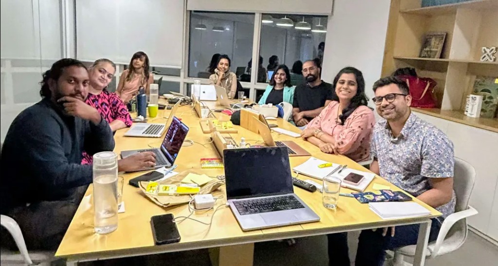 Team meeting around a conference table